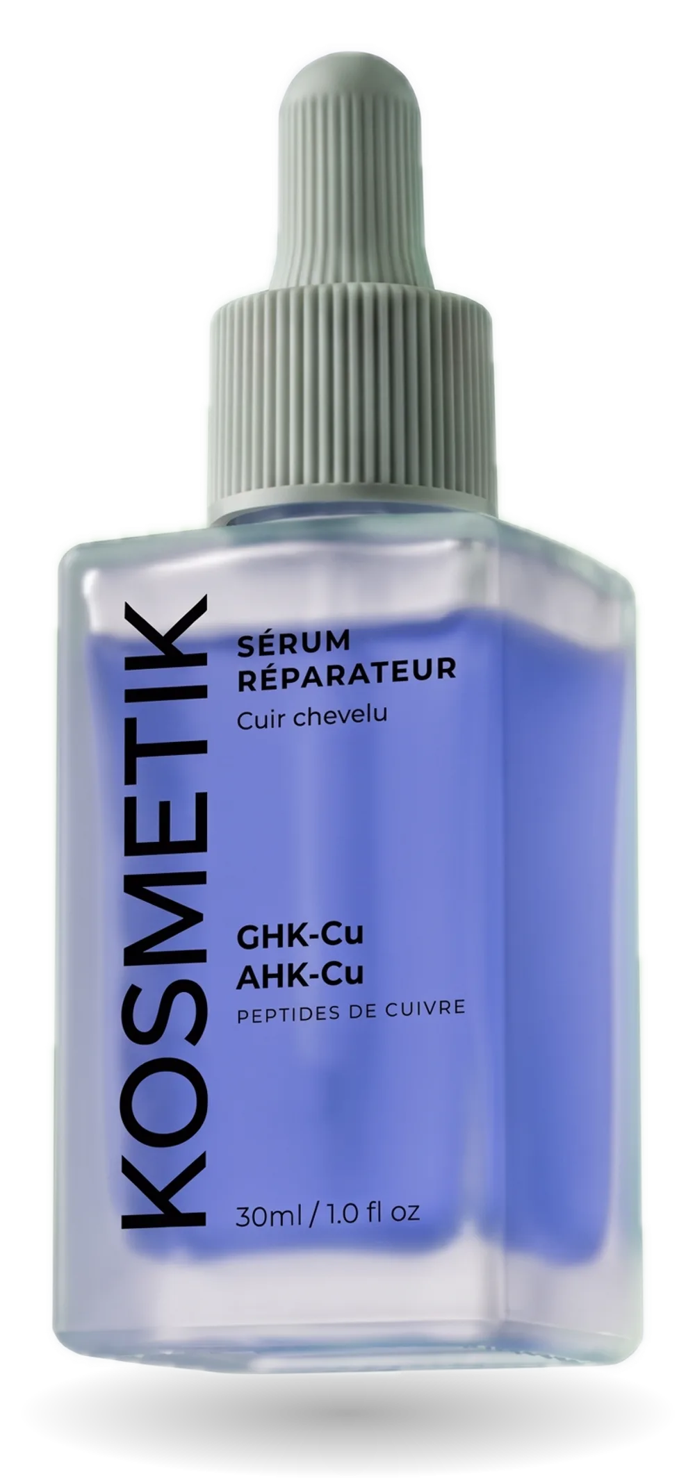 Flacon Kosmetik en verre dépoli, étiquette verticale